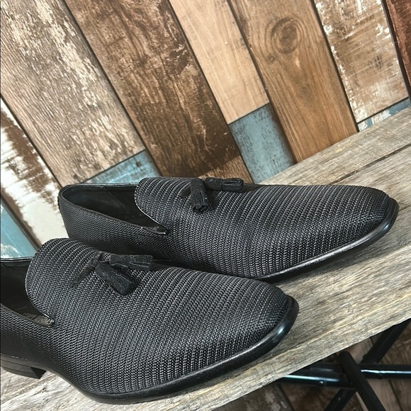 Stacy Adam’s 11.5 Black Textured Men's Loafers with tassels - Picture 5 of 16